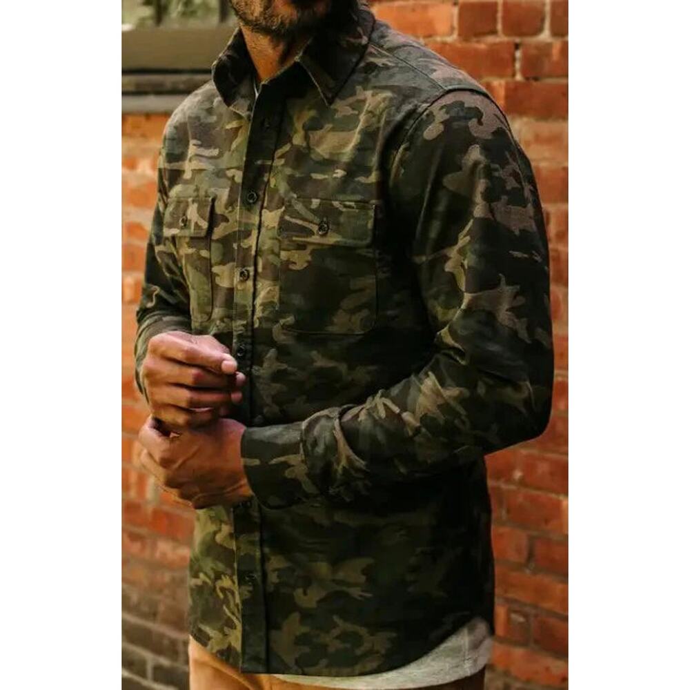 Taylor Stitch The Yosemite Trail Camo Shirt 38 NEW Green Rugged Button Up LS S